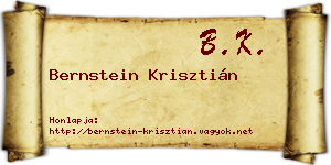 Bernstein Krisztián névjegykártya